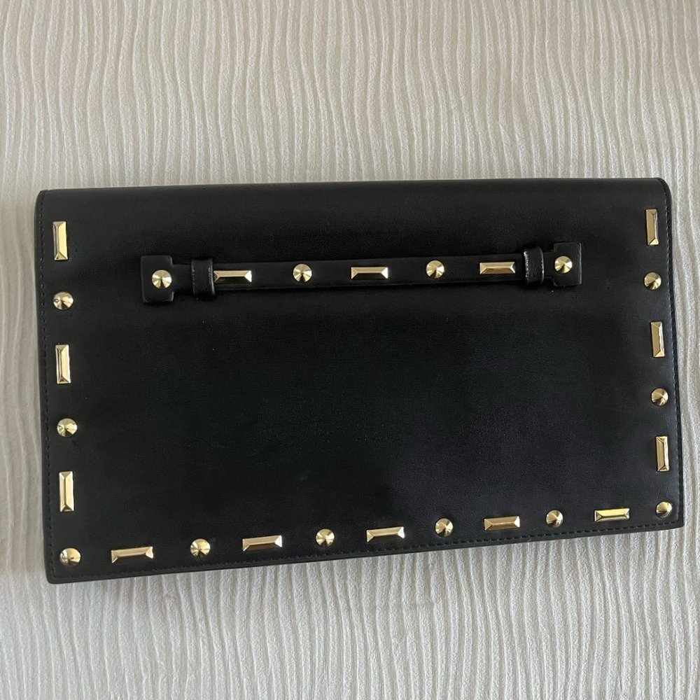 NWT Black clutch / purse with gold studded details